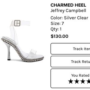 NIB Jeffrey Campbell Charmed Heels in Silver Clear 7